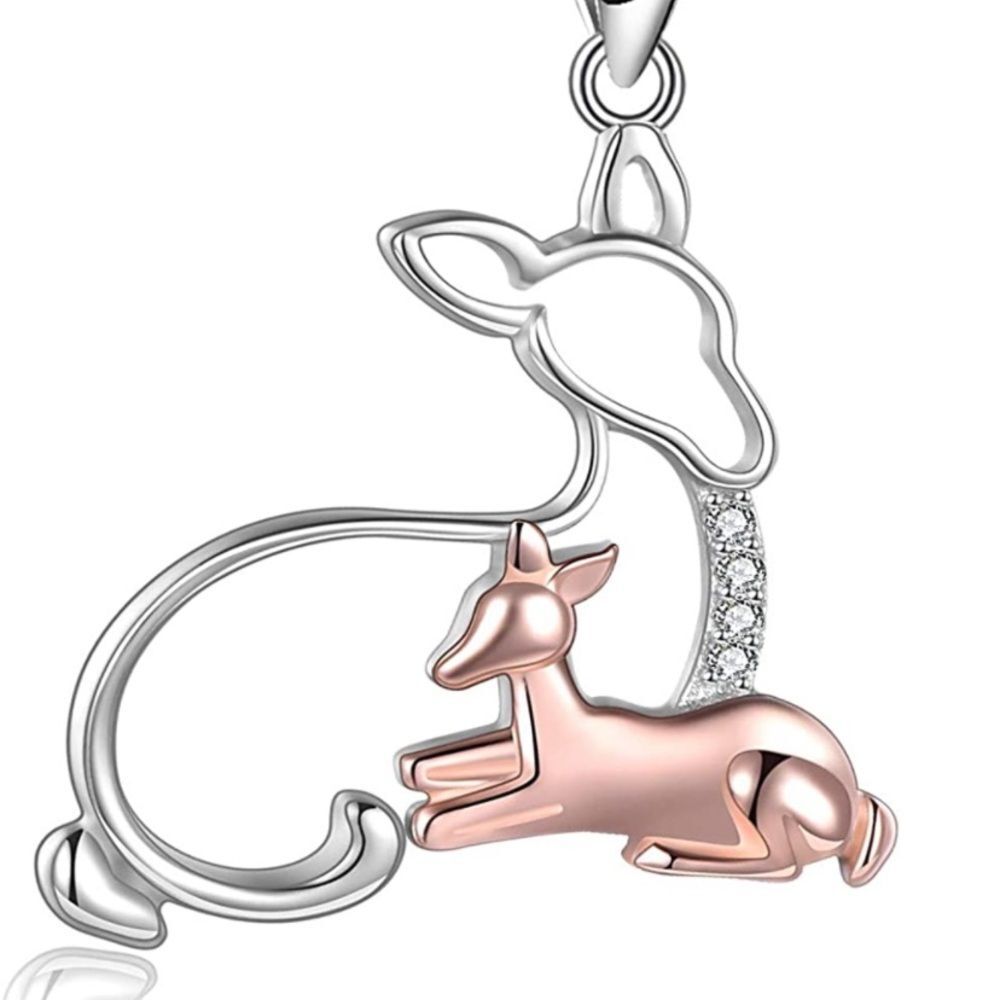 18k Bambi Fawn Doe Deer Diamond Necklace